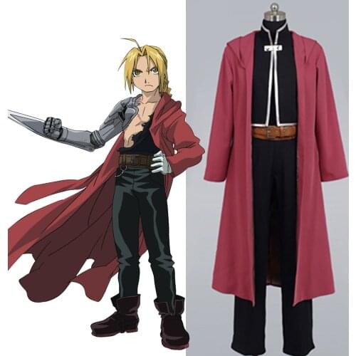 FullMetal Alchemist Cosplay Edward Elric Cosplay Costume Coat Jacket Full Set Halloween Carnival Costume