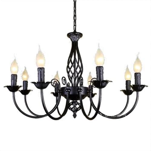 Black Chandeliers lamp lustres Modern dining Living Room hotel Indoor light Decoration wrought iron chandeliers lighting