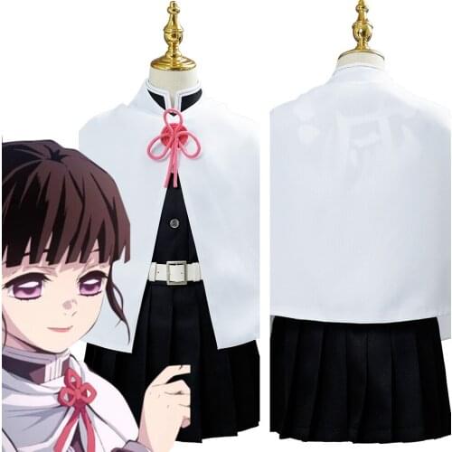 Kids Demon Slayer Tsuyuri Kanawo Cosplay Costume Children Dress Cloak Uniform Outfit Halloween Carnival Suit