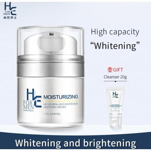 Hearn Mens Whitening Cream 50g (whitening skin anti-aging acne oil control moisturizing cream)