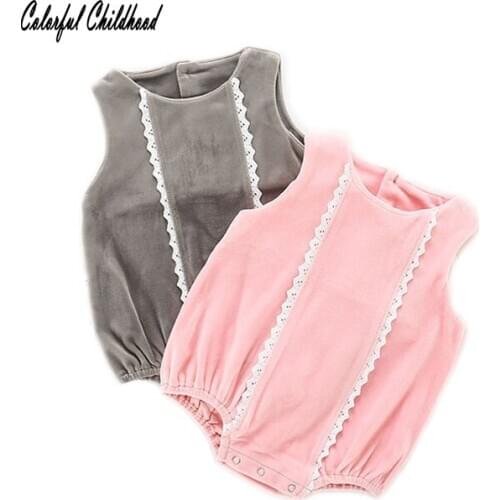 Sleeveless Newborn Baby Girl Bodysuit O-neck Sweet Laces Kids Toddler Twins onesies For Infant Baby Children Clothes for 0-24m