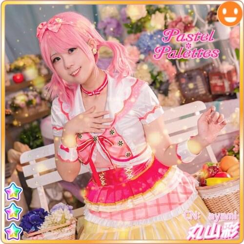 Cosplay Costume Anime Bang Dream! Maruyama Aya Pastel*Palettes Dresses Christmas Halloween Free shipping CG594
