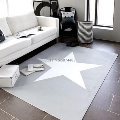 Korean Style Gray Bottom Five-pointed Star Bedroom Living Room Carpet Coffee Table Large Floor Cushion Sofa Bedside Blanket