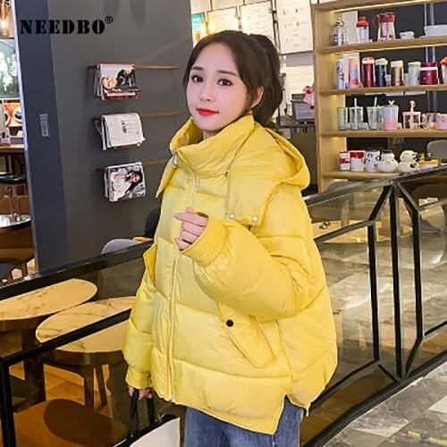NEEDBO Winter Jacket Women Coat Women Elegant Loose Clothing Warm Coat Women Outwear Hooded Winter Clothes Womens Trend 2021