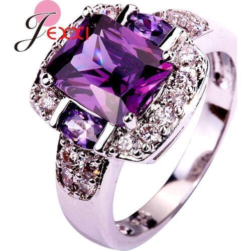 New Trendy Crystal Engagement Hot Sale Rings for Women 925 Sterling Silver AAA Zircon Elegant Bague Female Wedding Jewelry