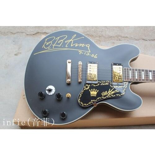 Wholesale 5 speed switch Flat Paint/Matt finish Black Electric guitar B.B.King Signature Electric Guitar Chinese factory