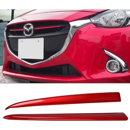 Car Front Grille Grill Cover Trim Molding for Mazda 2 Demio 2015-2017 DJ DL Mazda2 Hatchback Sedan Styling