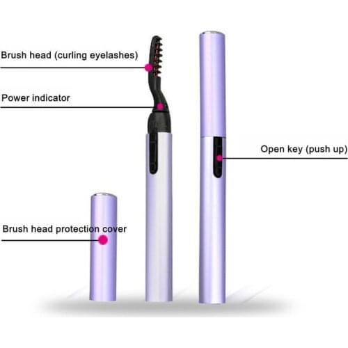 Portable Pen Style Electric Eyelash Curler 360 Rotary Heated Eyelashes Curling Brush Mascara Cream For Eye Beauty Makeup