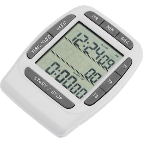 Portable Digital Multi-Channel 3 Channels LCD Timer Accurate Timing Countdown Clock Multi-Channel Timer Multiple Placements