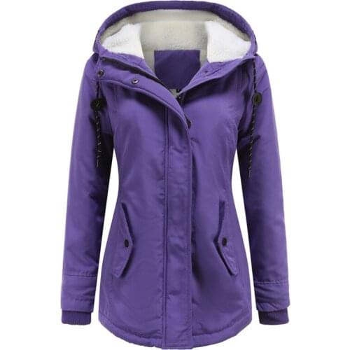 Quanss Winter Clothes Thick Warm Padded Coats Women Plus Velvet Hooded Jacket 2021 Fashion Parkas Female Coat And Jackets