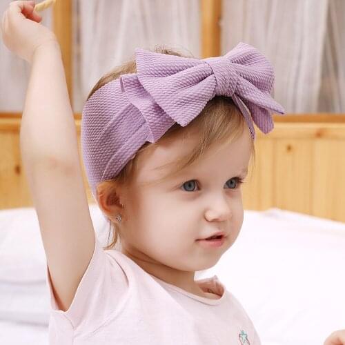 Adjustable Oversize Bow Newborn Headband Baby Girls Turban HairBows Knotted Kids Headwrap Children Headwear Wide Head Turban
