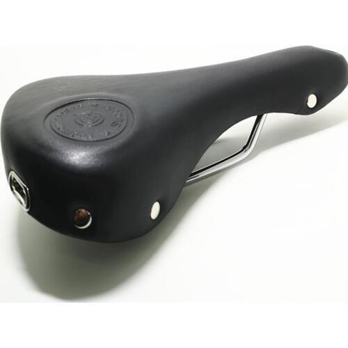 Q1106 bicycle saddle Handmade brown vintage racing mountain bike cushion saddle brown high - end retro bag bicycle saddle seat