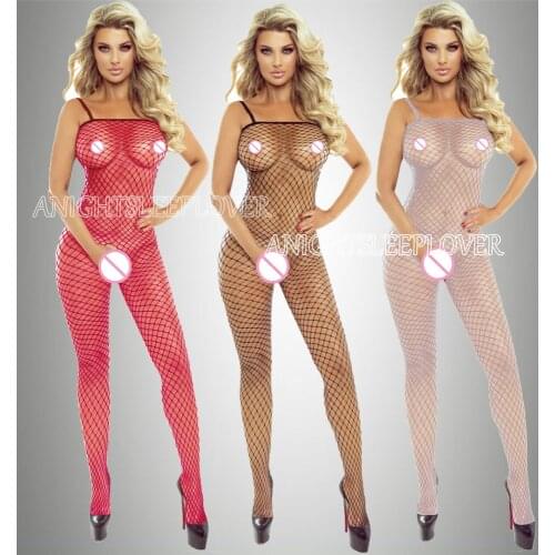 Sexy Lingerie Bodysuit Underwear Bodystockings Women Fishnet Open Crotch catsuit Erotic Sleepwear Crotchless Teddies