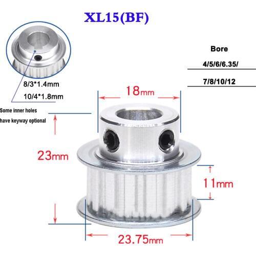 1Pcs XL15 XL16 Timing Belt Pulley Keyway Synchronous Wheel Width 11mm Bore 4-12mm
