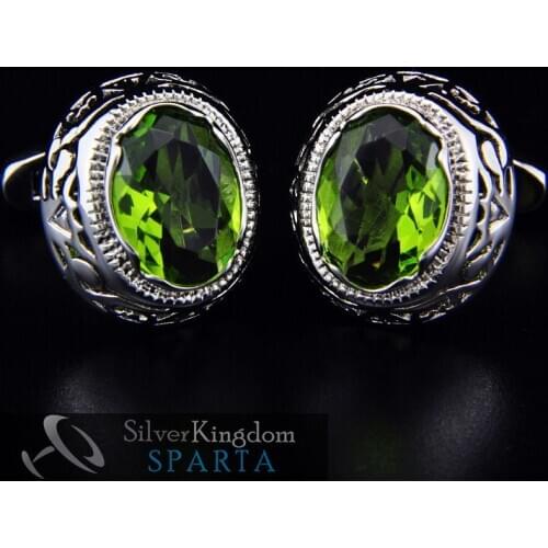 SPARTA Duke Plated with White Gold AAA Class zircon cufflinks mens Cuff Links + Free Shipping !!! metal buttons