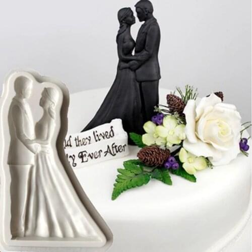 Bride and groom wedding silicone mold fondant cake mold chocolate fudge tool K062
