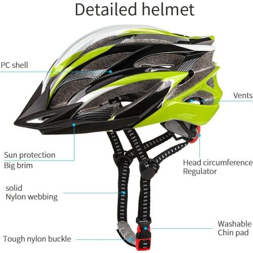 Light Cycling Helmet Bike Ultralight Helmet Integrally-molded Mountain Road Bicycle MTB Helmets Safe Men Women 58-62cm