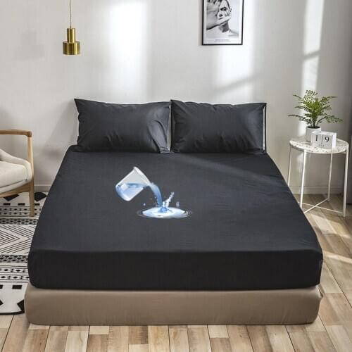 Waterproof Mattress Protector Cover for Bed 10 Solid Colors Bed Cover with Elastic Bed Sheet cobertores de cama T293