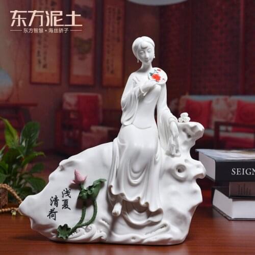 Oriental Chinese style classical soil ceramic beauty place Chinese wind home sitting room adornment/shallow Alan