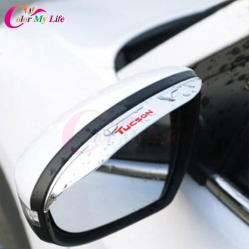 Color My Life ABS Rearview Mirror Protection Film Car Rear View Mirror Visor Sticker For Hyundai Tucson 2015 2016 2017 Covers
