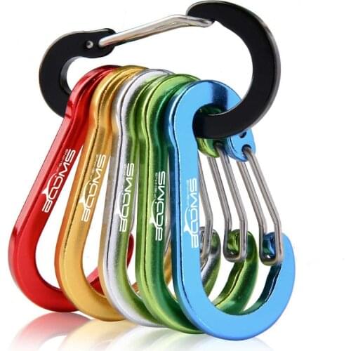 10Pcs/Set Carabiners Aluminum Alloy D Carabiner Spring Snap Clip Hooks Keychain Climbing Carabiner for Keys Camping Tools