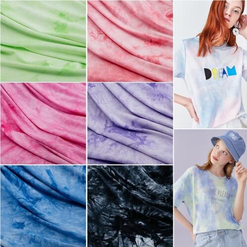100% Cotton Rainbow Color Fashion Tie Dye Fabric Good For Women Summer T Shirt And Clothes TJ0277