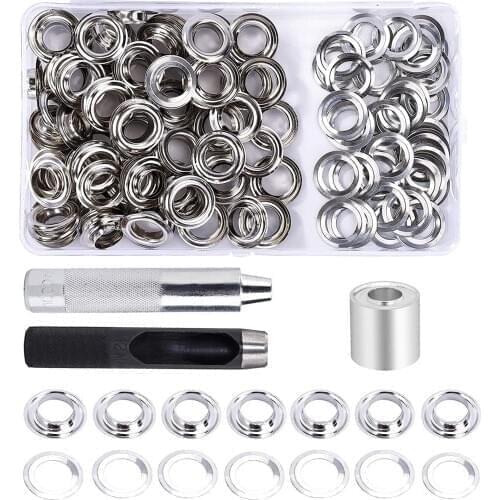 100pcs Grommet Tool Kit 12 Mm Grommet Hole Washer Eyelet Pliers Grommet Eyelets With Storage Box For Tarpaulin