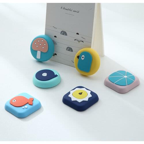 2PCS Cartoon Silicone Lion Bird Pattern Door Buffer Wall Protector Mat Wall Collision Pad Kitchen Bathroom Tool For Chair Table