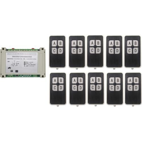 220V 380V 4CH 30A RF Wireless Remote Control System teleswitch 10pcs transmitter and receiver universal gate remote control