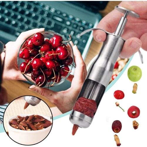 304 Stainless Steel Cherry Jujube Corer Pitter Fruit Kitchen Olive Core Gadget Stoner Remove Pit Tool Seed Push Out Machine Tool