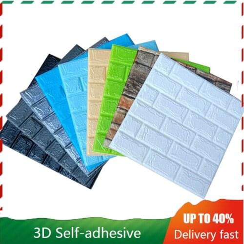 3d Brick Wall Stickers Diy Decor Self-adhesive Waterproof Wallpaper for Kids Room Bedroom 3d Wall Sticker Brick