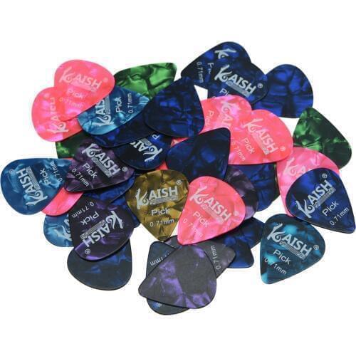 KAISH 60pcs Smooth Acoustic Electric Guitar Pick Picks 0.71mm Thickness Celluloid Plectrum Plectrums