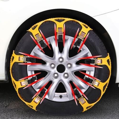 Car Tire Snow Chain Safe Anti-Skid Chains for Vehicle Beef Tendon Icebreaker