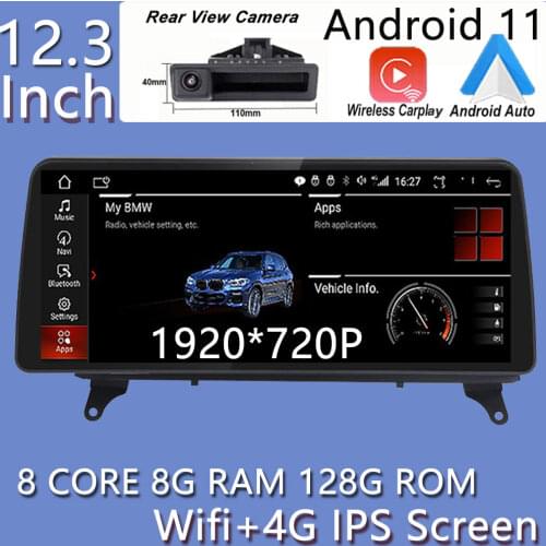 12.3” 6G+128G Android 10.0 Car DVD GPS Player For BMW X5 E70 / X6 E71 (2007-2013) CCC/CIC System 1920*720 Carplay