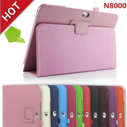PU Leather Magnet Flip Stand Case Cover for Samsung Galaxy Note 10.1" 2012 Case GT-N8000 N8000 N8010 N8020 + Pencil Holder Cover