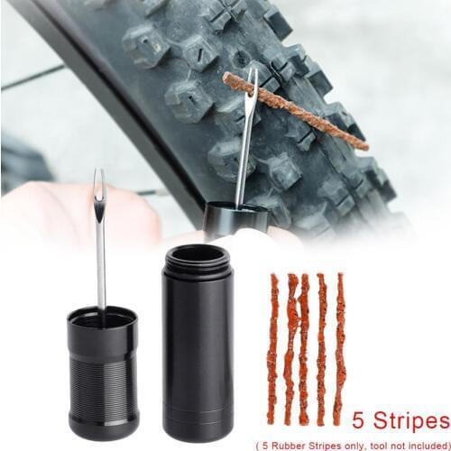 Bicycle Tubeless Tire Repair Tool Tyre Drill Puncture for Urgent Glue Free Service Repair Optional 10/30/100 PCS Rubber Stripes