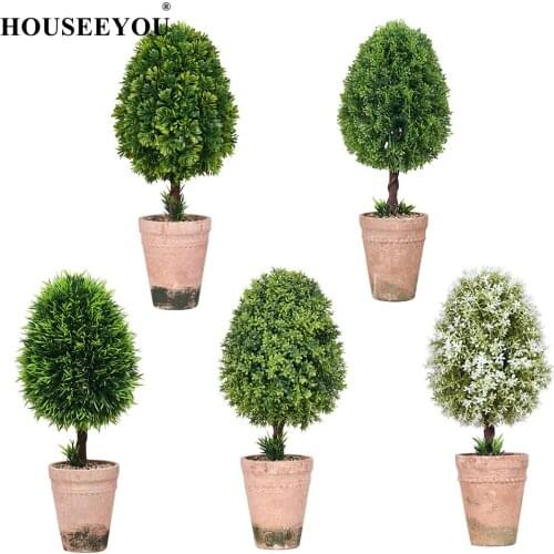 Green Fake Potted Plants Simulation Bonsai Artificial Flower Vase Succulent Natural Degradation Pulp Home Office Decoration