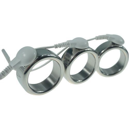 1piece DIY 26mm/28mm/30mm for choose electric shock stainless steel delay ejaculation cock ring electro shock penis ring sex toy