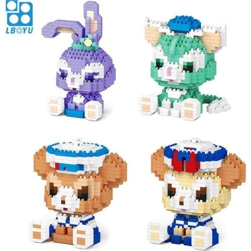 Disney Series Diamond Building Blocks Duffy Stellalou Gelatoni Mini 3D Model Brick Anime Figures for Micro Bricks Toys