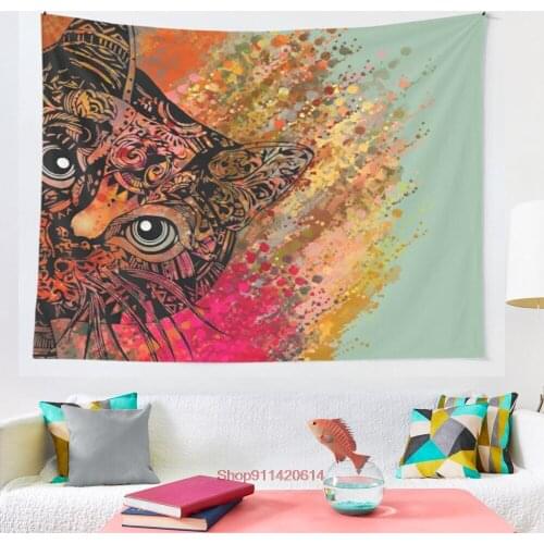 Cat Mandala tapestry Wall Hanging Tapestries for Living Room Bedroom Decor