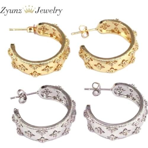 3 Pairs, Korean Style Star CZ Stud Earrings Temperament Delicate Bling Cubic Zirconia Round Earrings Jewelry бижутерия Gift