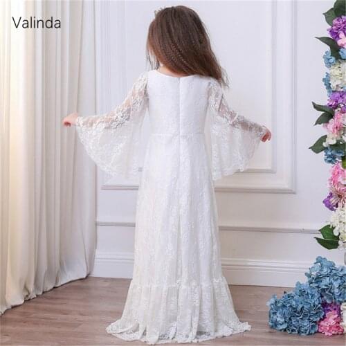 Hippie Lace Girl Dresses for Wedding Junior Bridemaids Dress