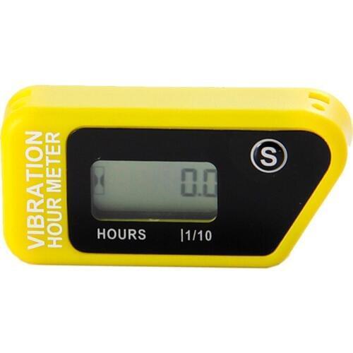 Yellow Motocross Wireless Vibration Hour Meter for Dirt Quad Bike ATV Motorcycle Snowmobile Motocross Tractor Truck Trucklift