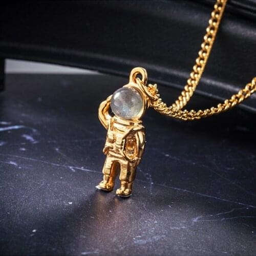 Mens necklaces astronaut Starry sky pendant stainless steel gold chain necklace fashion jewelry 2020 gifts for male accessories