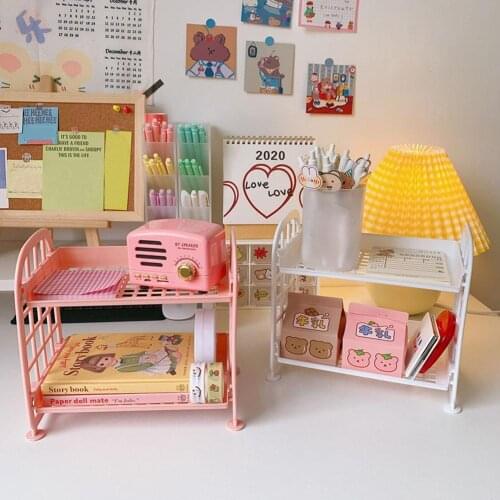 Desktop Double-layer Storage Rack Kitchen Bathroom Simple Detachable ABS Sundries Organizer Shelf Household Storage Artifact