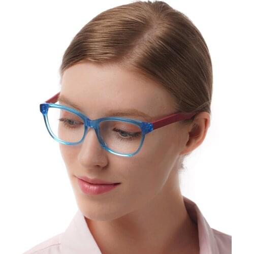 New Acetate Eyeglasses Optical Eyewear Crystal Blue Dark Red Cute Men Women Fashion Design Glasses Frame 51BG24010
