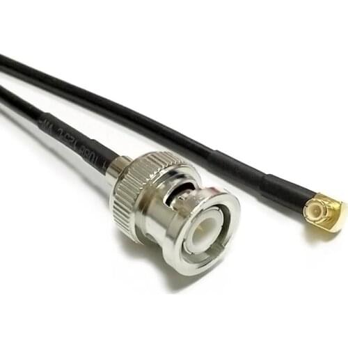New BNC Male Plug Connector Switch MCX Male Plug Right Angle Connector RG174 Cable 20CM Adapter Wholesale Fast Ship