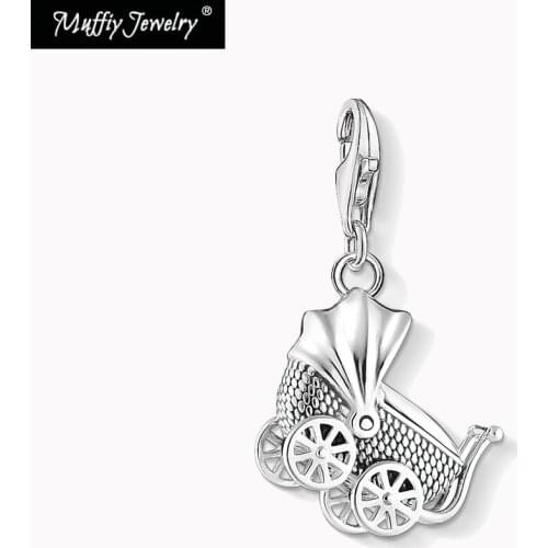 Charms Pendant Pram Pure 925 Sterling Silver Fit Bracelet & Necklace 2021 Brand New Fine Jewelry Trendy Cute Gift For Women