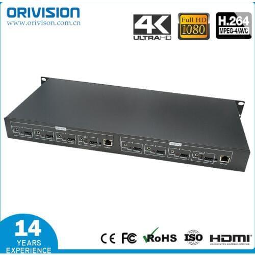 ORIVISION 1U Rack 8 Channels HDMI Video Encoder H.264 AVC 2 channels 4K@30 1080P@60 output HTTP RTSP RTMP UTP UDP/RTP Protocol