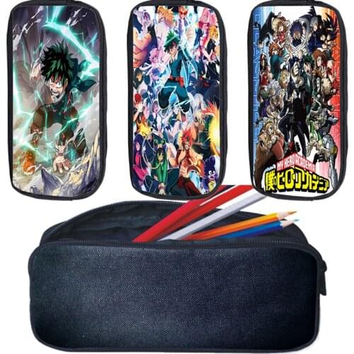 My Hero Academia Pencil Bag Boys Girls Anime Pencil Cases Makeup Bags School Supplies Storage Bags Deku Cosmetic Case Cute Purse